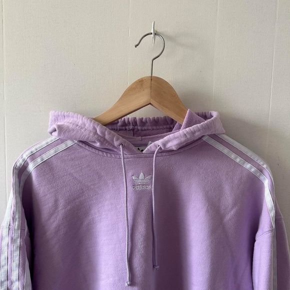 Lilac Adidas Originals cropped hoodie - Picture 3 of 7